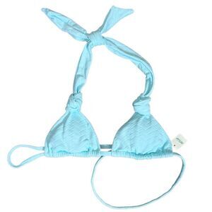 Aerie halter bikini top Light Blue tie knot size Small